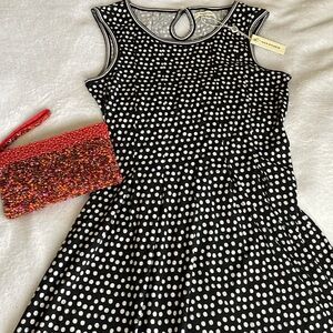NWT Flirty Max Studio Black With White Dots Dress